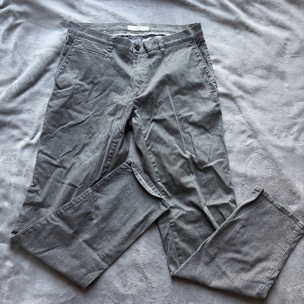Brax Chino Pants Mens 32x32 White Black Houndstooth Modern Fit Feel Good Casual